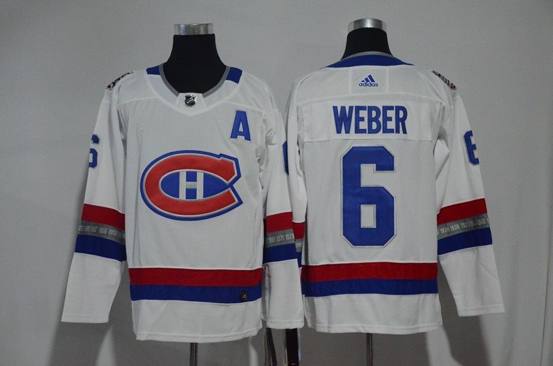 NHL Canadiens 6 Shea Weber White 100 Classic Adidas Men Jersey