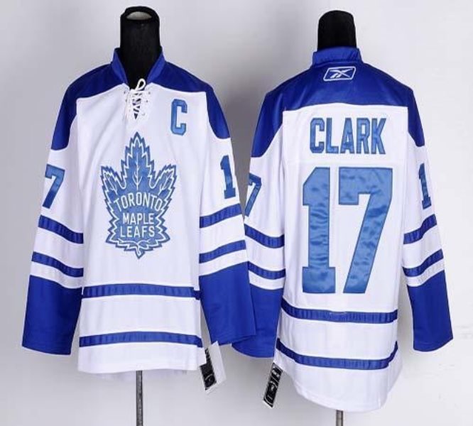 NHL Maple Leafs 17 Wendel Clark White Third Men Jersey