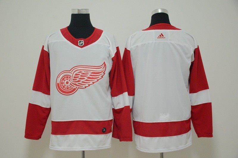 NHL Red Wings Blank White Adidas Men Jersey
