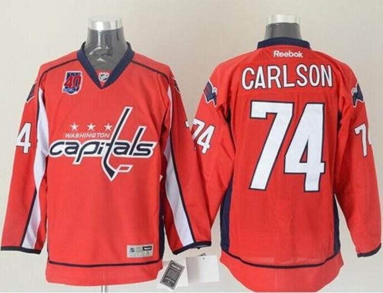 NHL Capitals 74 John Carlson Red 40th Anniversary Men Jersey