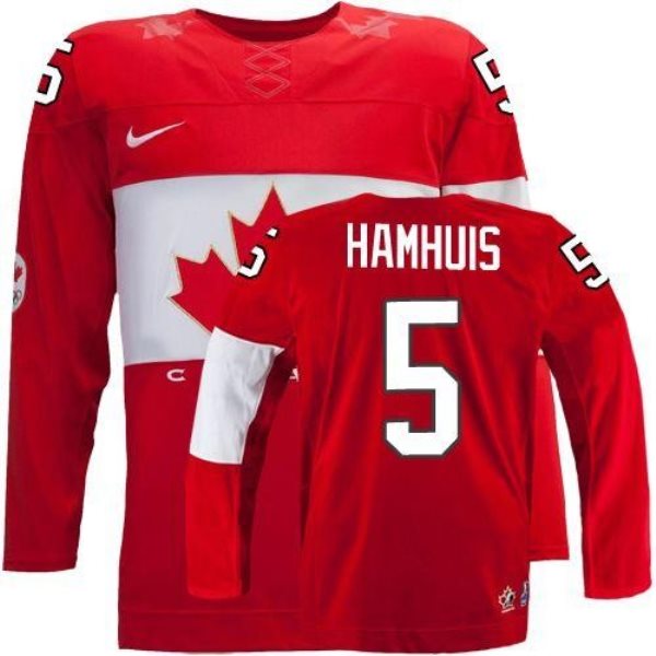 Team Canada 2014 Olympic No.5 Dan Hamhuis Red Hockey Jersey