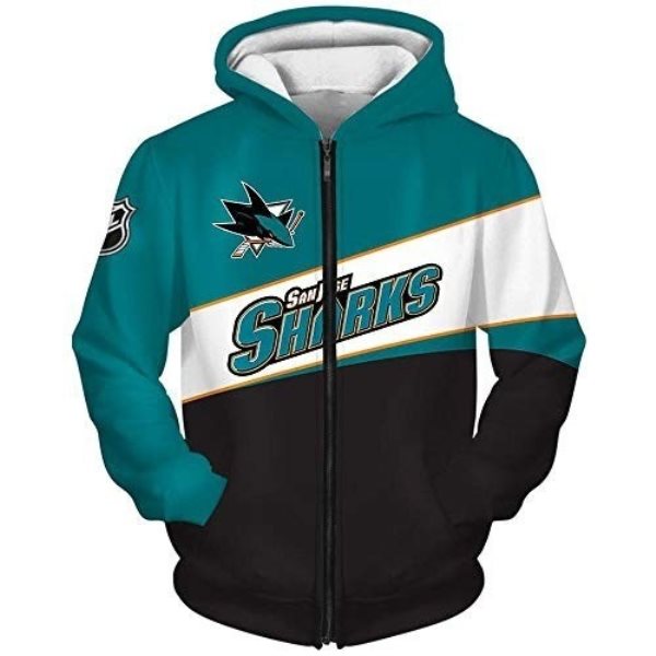 NHL San Jose Sharks 3D Printed Sports Pullover Hoodies Sweatshirt 1