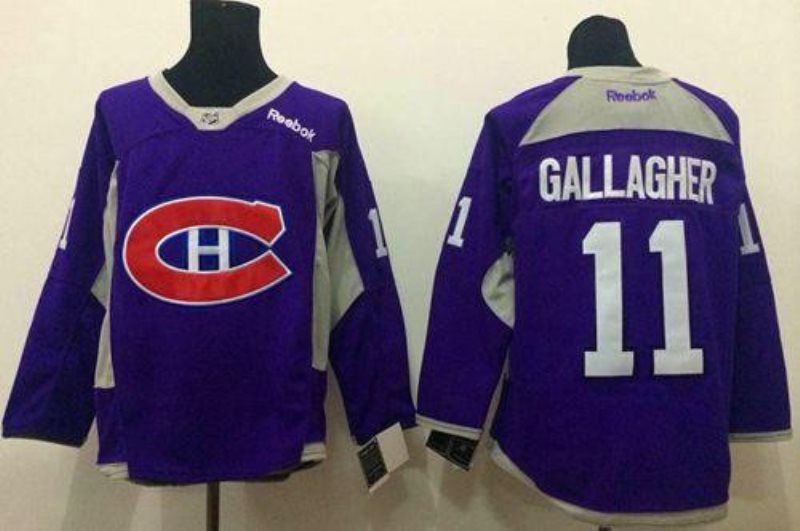 NHL Canadiens 11 Brendan Gallagher Purple Practice Men Jersey