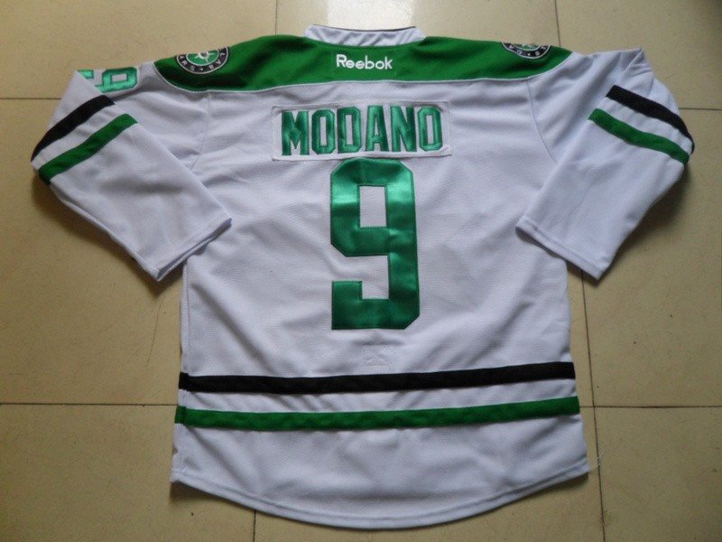 NHL Stars 9 Mike Modano New Style White Men Jersey
