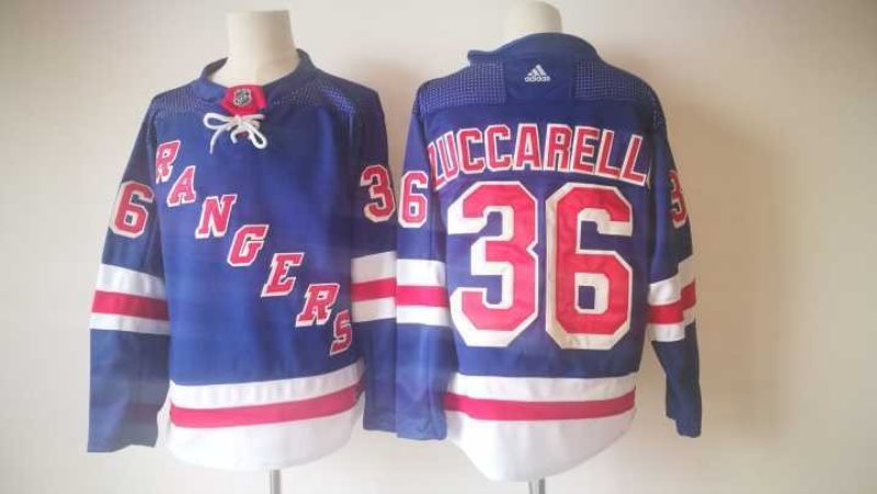 NHL Rangers 36 Mats Zuccarello Blue Adidas Men Jersey
