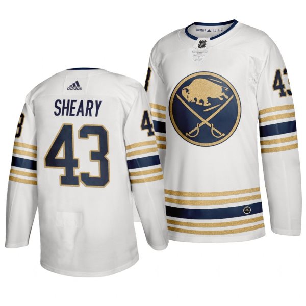 Sabres 43 Conor Sheary White 50th anniversary Adidas Men Jersey