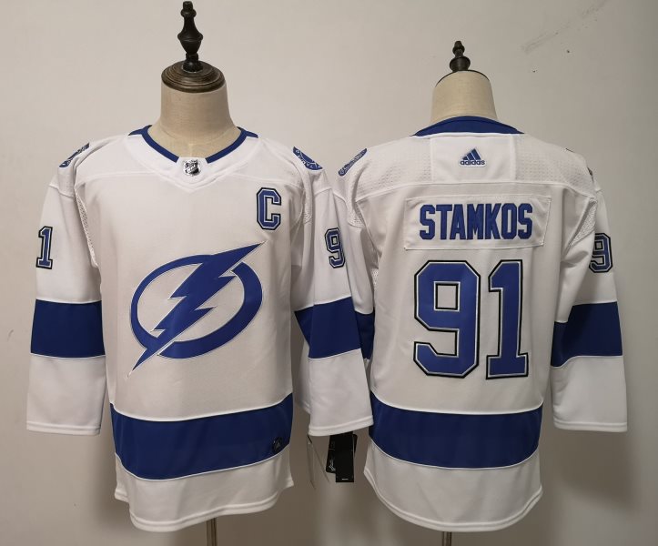 NHL Lightning 91 Steven Stamkos White Adidas Women Jersey