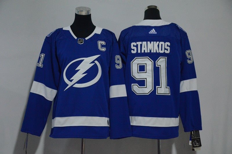 NHL Lightning 91 Steven Stamkos Blue Adidas Youth Jersey