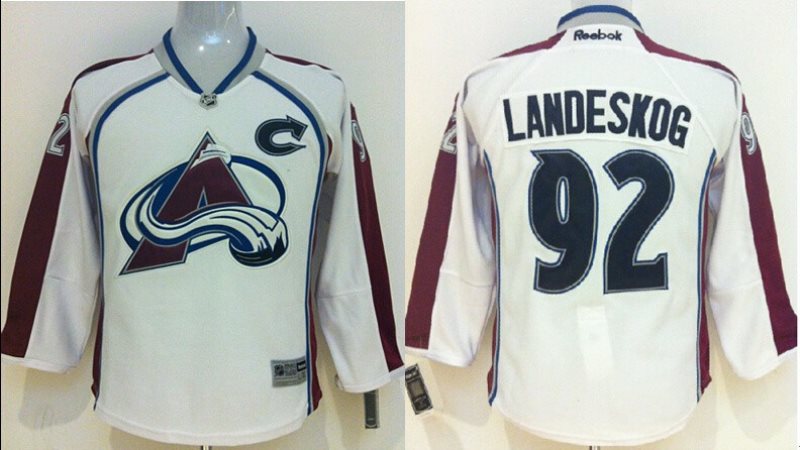 NHL Avalanche 92 Gabriel Landeskog White Youth Jersey