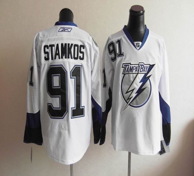 NHL Lightning 91 Steven Stamkos White Men Jersey