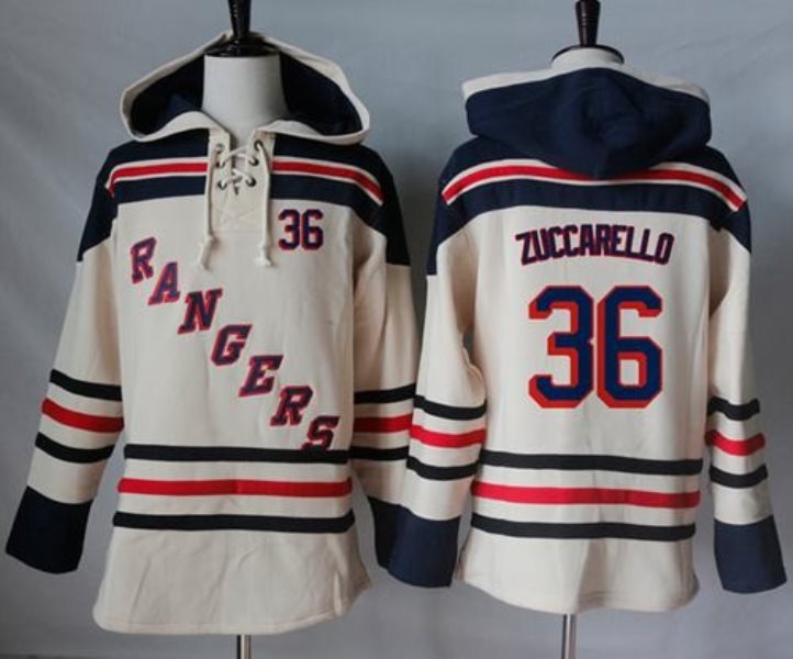 NHL Rangers 36 Mats Zuccarello Cream Men Sweatshirt