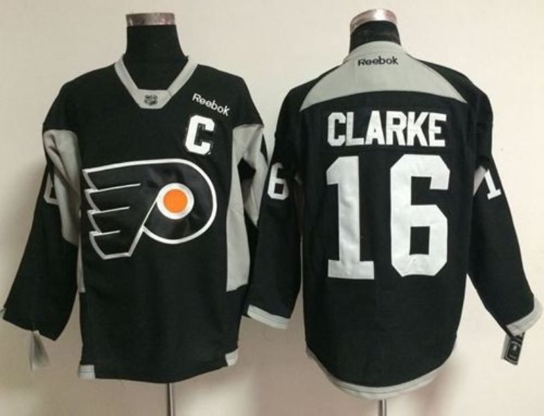 NHL Flyers 16 Bobby Clarke Black Practice Men Jersey