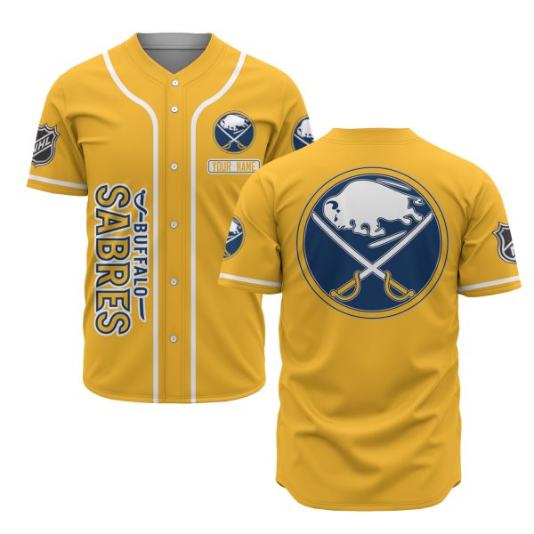 NHL Buffalo Sabres Yellow Baseball Customized Jersey