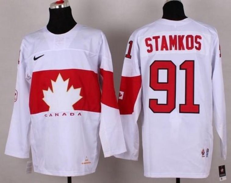 Team Canada 2014 Olympic No.91 Steven Stamkos White Hockey Jersey