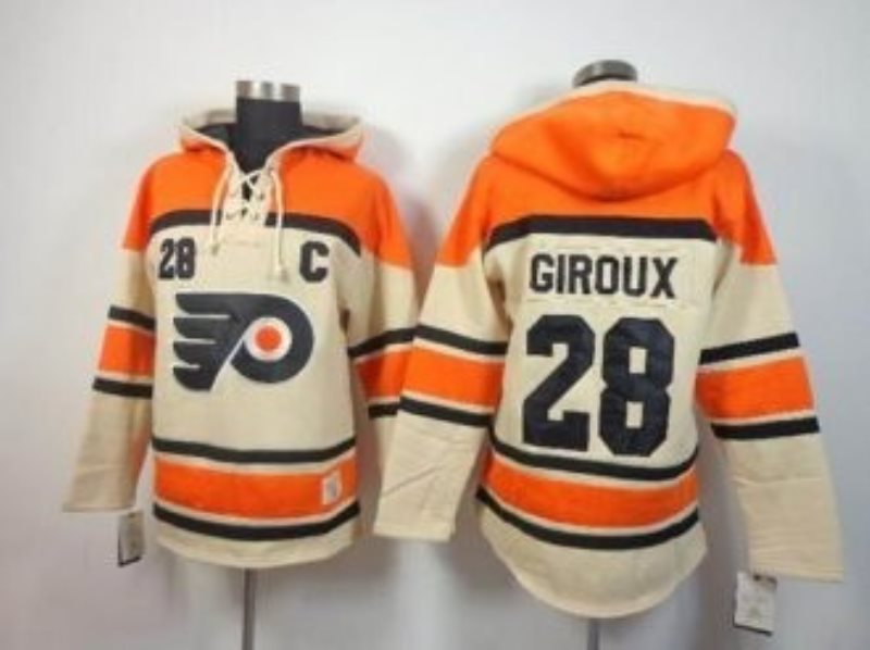 NHL Flyers 28 Claude Giroux Cream With C Patch Men Sweatshirt