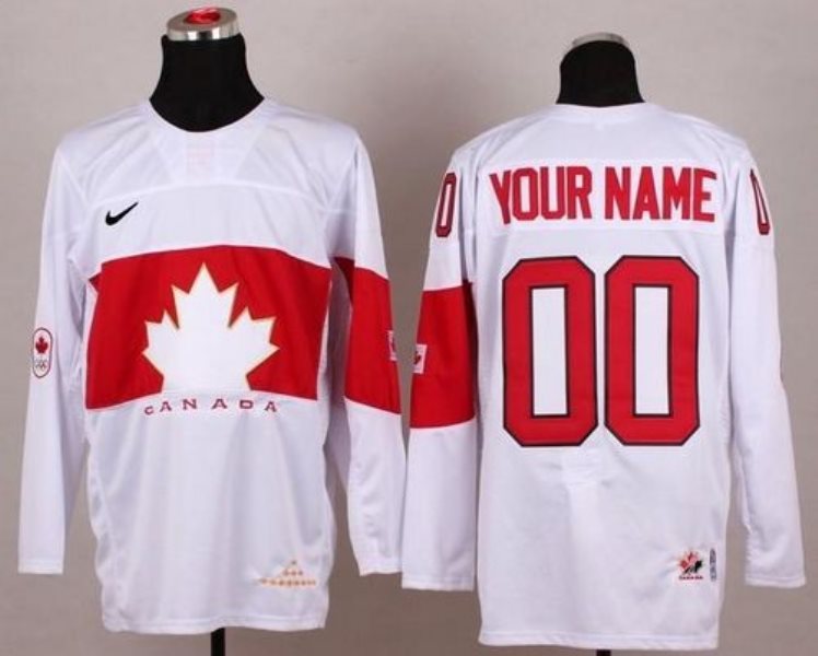 NHL 2014 Olympic Team Canada White Hockey Customized Men Jersey