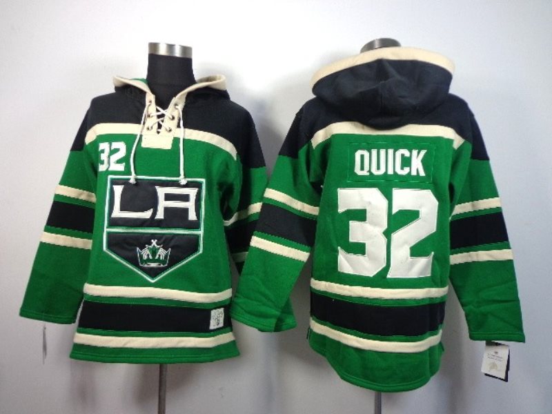 NHL Kings 32 Jonathan Quick Green Men Sweatshirt
