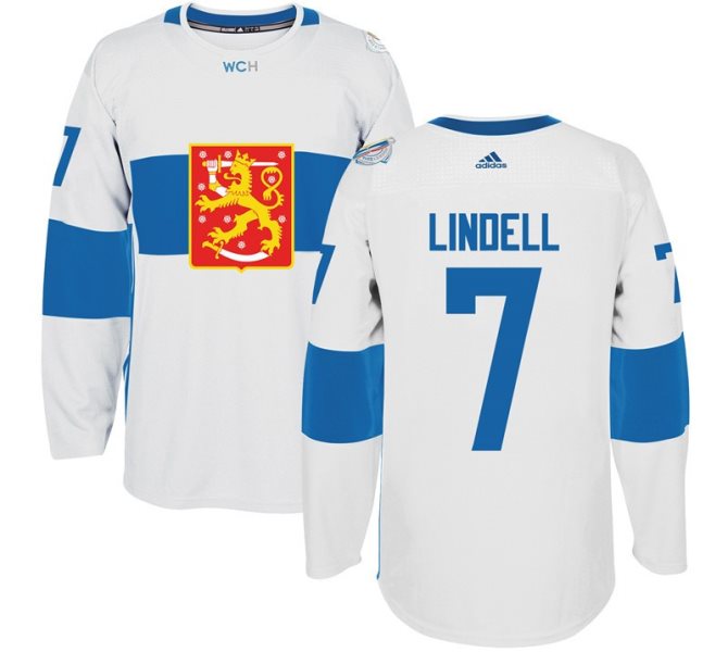 Team Finland 7 Esa Lindell 2016 World Cup Of Hockey White Jersey