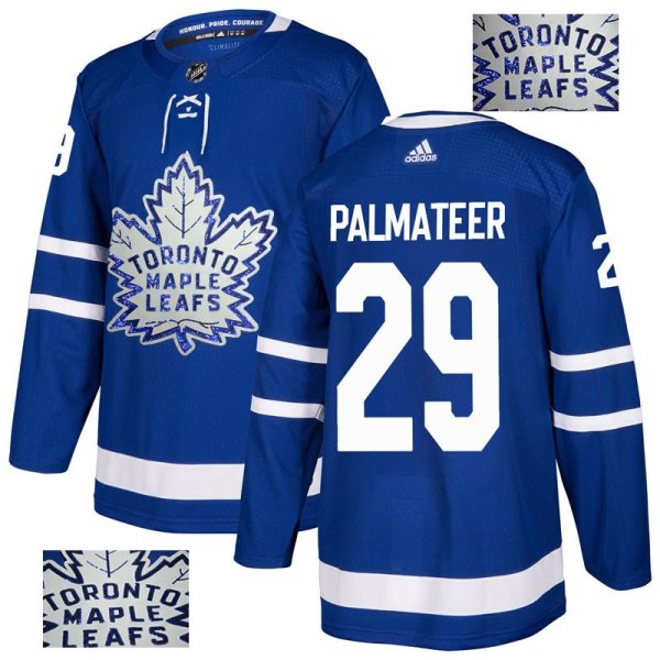 NHL Maple Leafs 29 Mike Palmateer Blue Glittery Edition Adidas Men Jersey