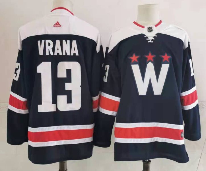 NHL Capitals 13 Jakub Vrana Navy 2020 New Adidas Men Jersey