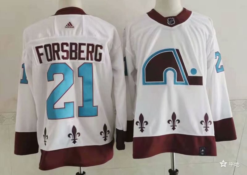 NHL Avalanche 21 Peter Forsberg White 2020 New Adidas Men Jersey