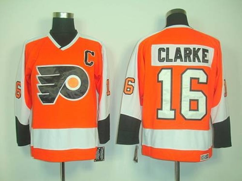 NHL Flyers 16 Clarke Orange CCM Throwback Men Jersey