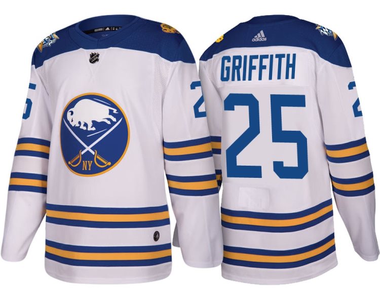 NHL Sabres 25 Seth Griffith White 2018 Winter Classic Adidas Men Jersey