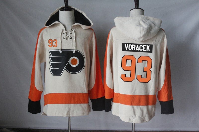 NHL Flyers 93 Jakub Voracek Cream Hooded Men Sweatshirt