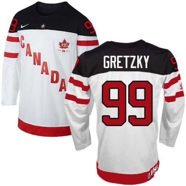Olympic CA. 99 Wayne Gretzky White 100th Anniversary Stitched NHL Jersey