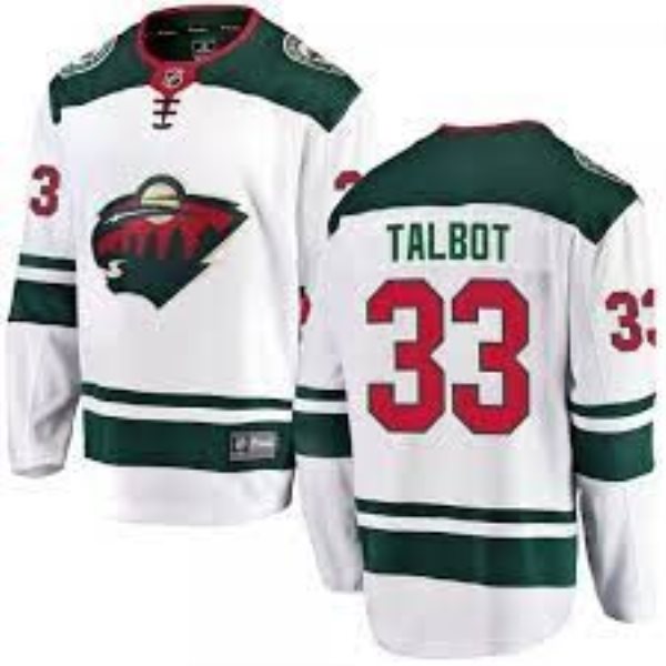 NHL Wild 33 Cam Talbot White Adidas Men Jersey