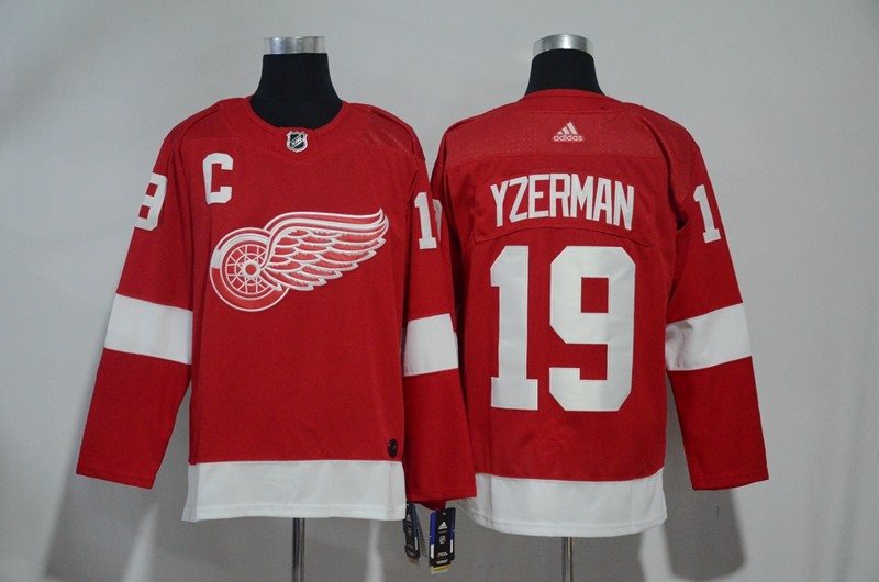 NHL Wings 19 Steve Yzerman Red Adidas Men Jersey