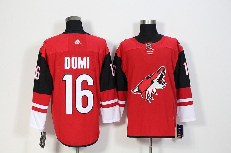 NHL Coyotes 16 Max Domi Red Adidas Men Jersey