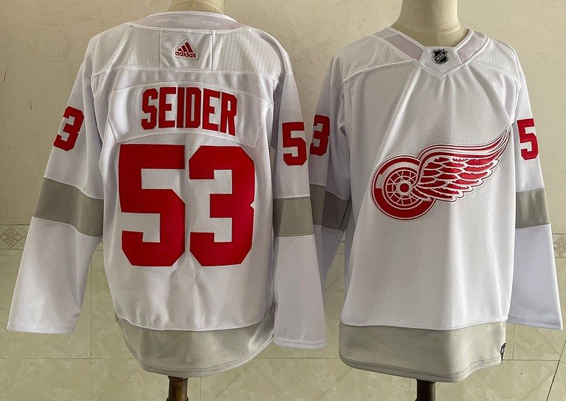 NHL Red Wings 53 SEIDER White Adidas Men Jersey