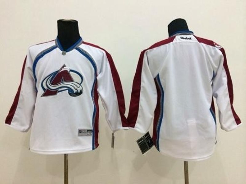 NHL Avalanche Blank White Youth Jersey