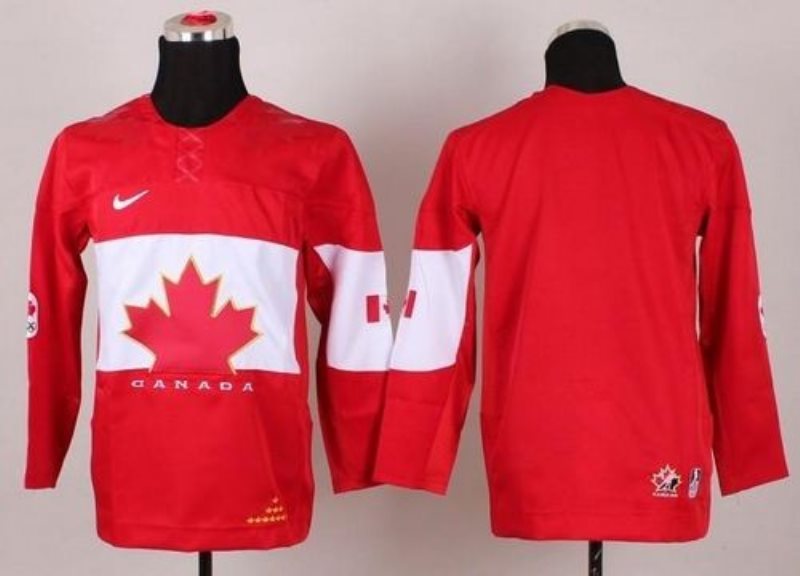Team Canada 2014 Olympic Blank Red Youth Hockey Jersey