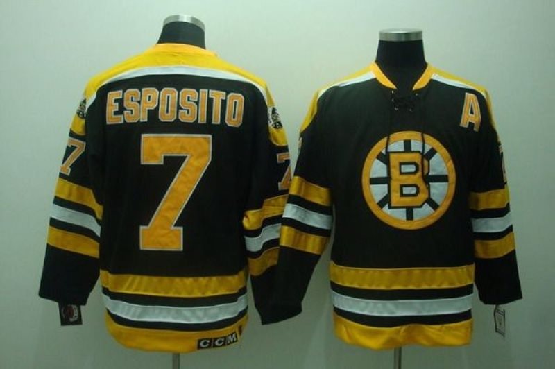 NHL Bruins 7 Phil Esposito Black CCM Throwback Men Jersey