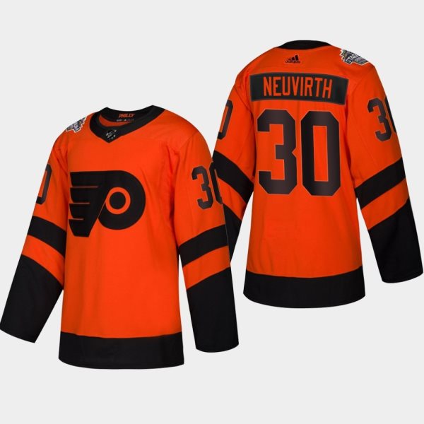 NHL Flyers 30 Michal Neuvirth 2019 Stadium Series Orange Adidas Men Jersey