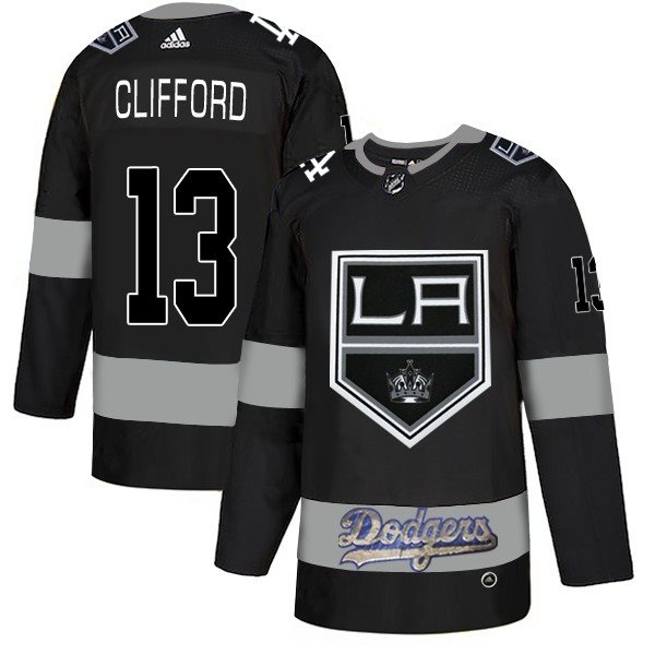 NHL LA Kings With Dodgers 13 Kyle Clifford Black Adidas Men Jersey