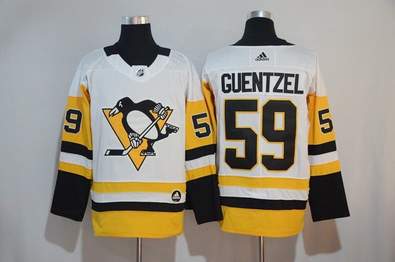 NHL Penguins 59 Jake Guentzel White Adidas Men Jersey