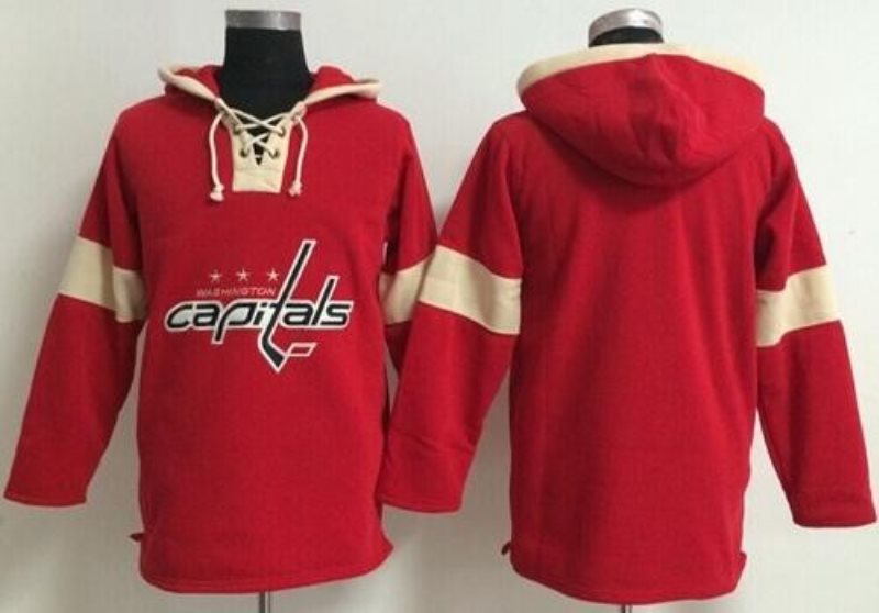 NHL Capitals Blank Red Hooded Men Sweatshirt