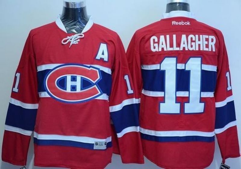 NHL Canadiens 11 Brendan Gallagher Red Home A Patch Men Jersey
