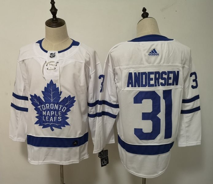 NHL Maple Leafs 31 Frederik Andersen White Adidas Women Jersey