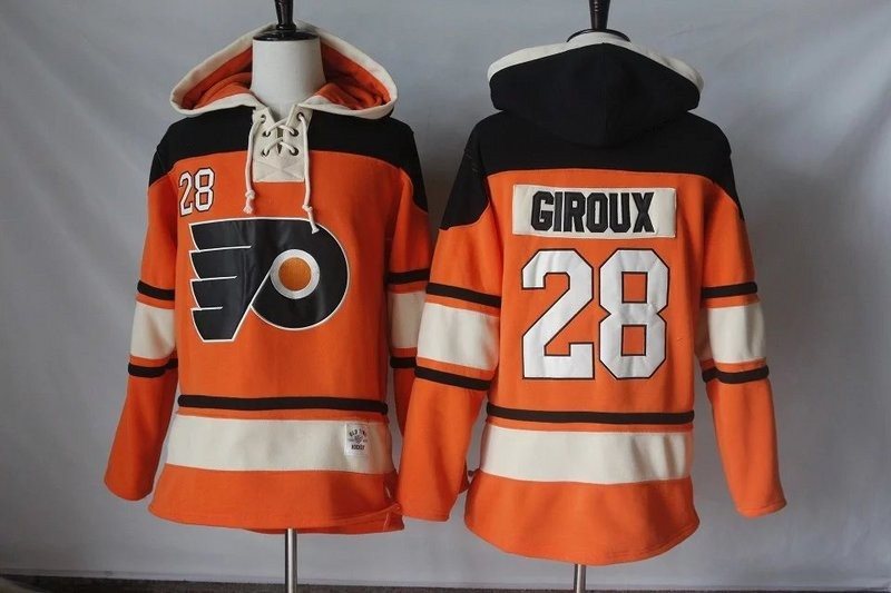 NHL Flyers 28 Claude Giroux Orange Men Sweatshirt