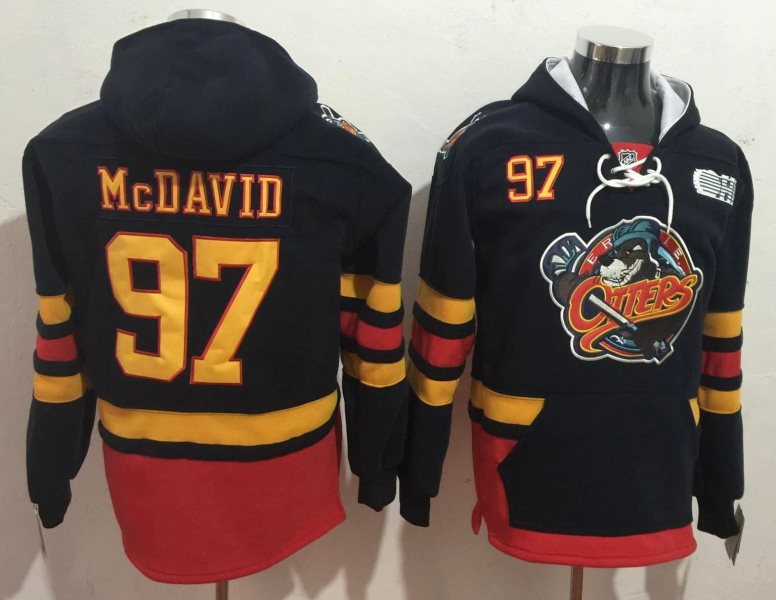 NHL Oilers 97 Connor McDavid Navy Ageless Hoodie Sweatshirt