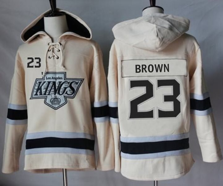 NHL Kings 23 Dustin Brown Cream Men Sweatshirt