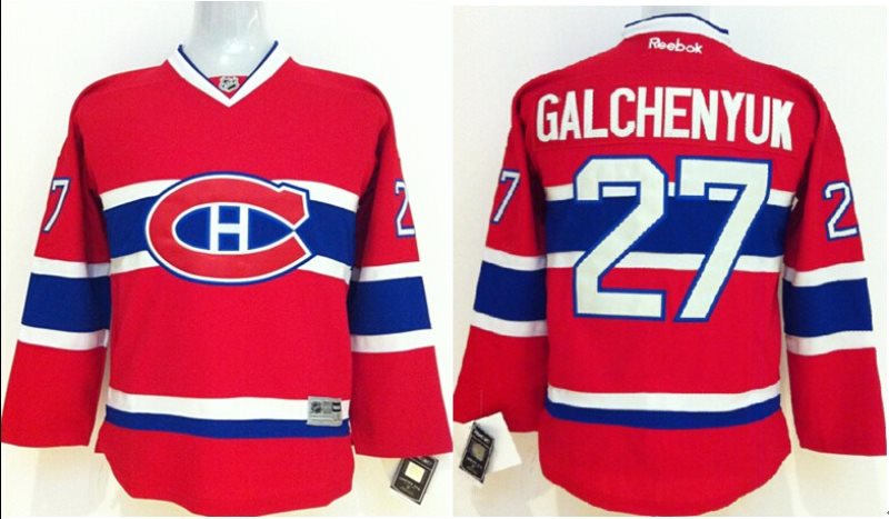NHL Canadiens 27 Alex Galchenyuk Red Youth Jersey