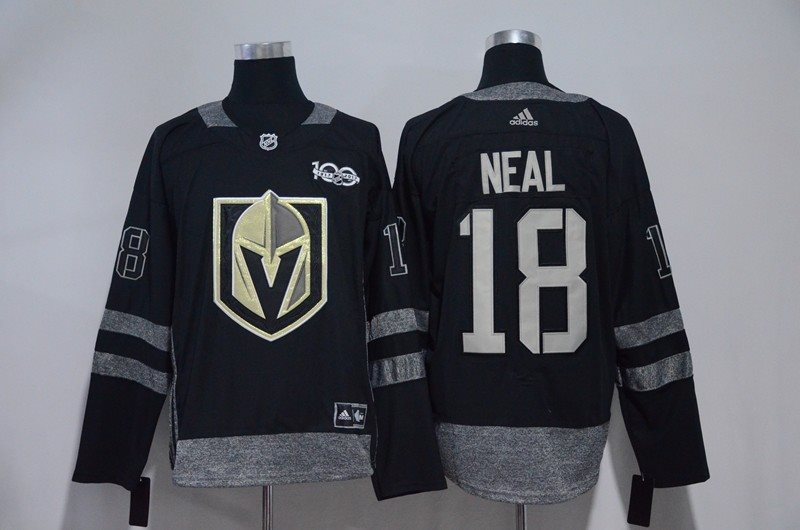 NHL Knights 18 James Neal Black 100th Anniversary Adidas Men Jersey