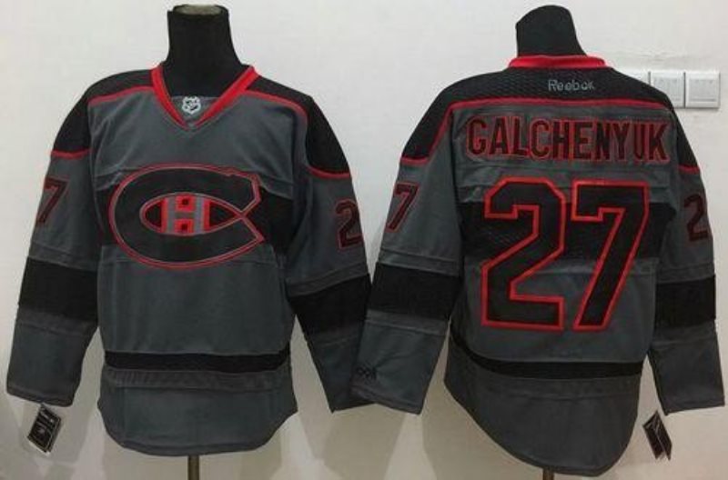 NHL Canadiens 27 Alex Galchenyuk Charcoal Cross Check Fashion Men Jersey