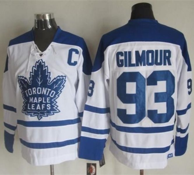 NHL Maple Leafs 93 Doug Gilmour White CCM Throwback Winter Classic Men Jersey