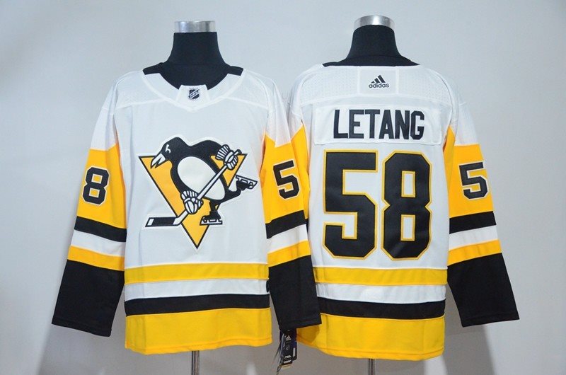 NHL Penguins 58 Kris Letang White Adidas Men Jersey